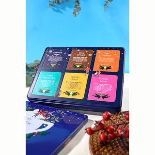 Premium Holiday Collection Blue Gift Tin - 36 Tea Sachets